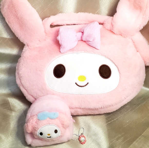 New 🎁Sanrio Pink Plush Bunny Bag - Picture 2 of 5